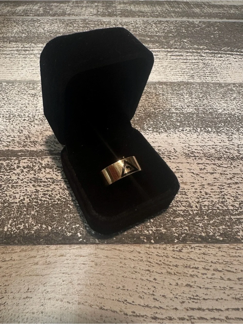 10K Gold Masonic Ring Virtus Junxit Mors Non Separabit Band 4.44-5 Sz 8-9 Men’s